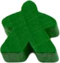 Carcassonne: dřevěná figurka (Meeple) - tmavě zelená
