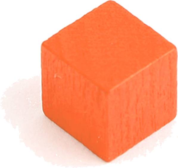 Dřevěné kostičky 10 mm - žetony (20 ks) Barva: Oranžová