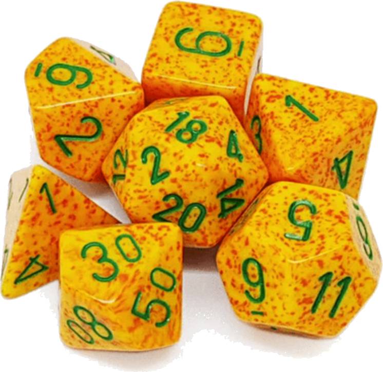 Sada 7 kostek Chessex - skvrnitá Lotus - 25312