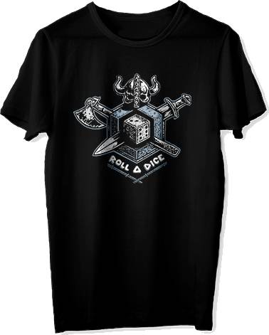 Tričko s herním motivem - Roll Dice - černé - Unisex S