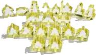 Carcassonne: Kompletní sada průhledných žlutých figurek (19 ks)