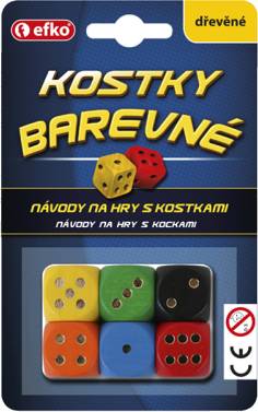 Barevné hrací kostky dřevěné