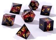 Captured Magic Handmade Sharp Edge Resin Dice Set - Mana Path Red