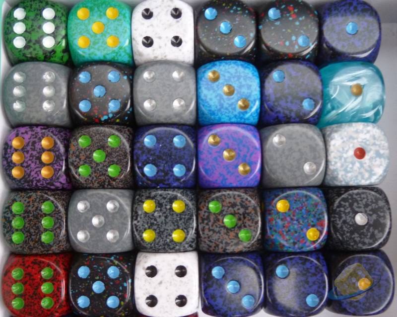 Kostka D6 16mm skvrnitá - 29326