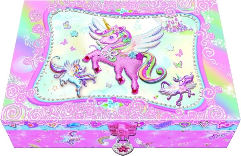 Tajná dopisní sada s šperkovnice - Jednorožci