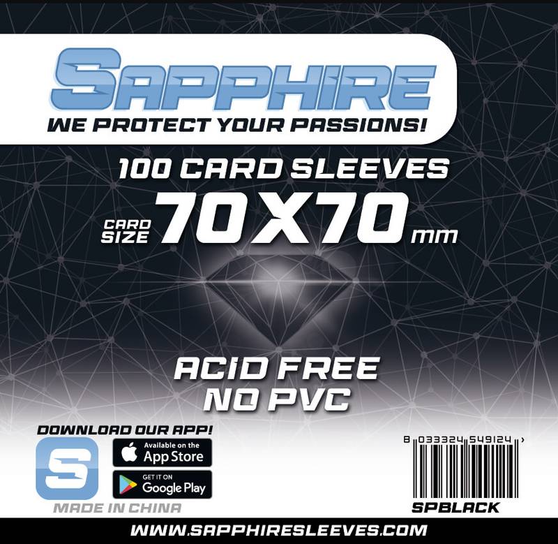 Obaly na karty Sapphire Black - 70 x 70 mm 100 ks