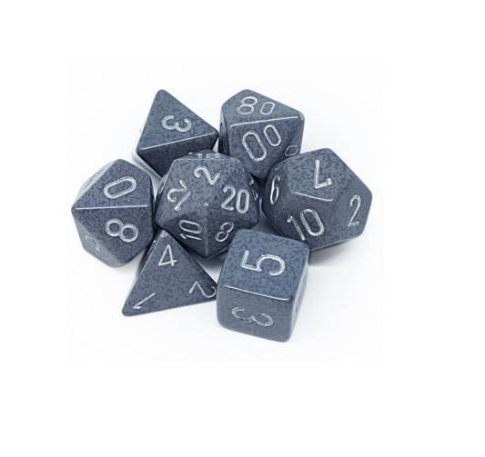 Sada 7 kostek Chessex - skvrnitá Granite - 25320