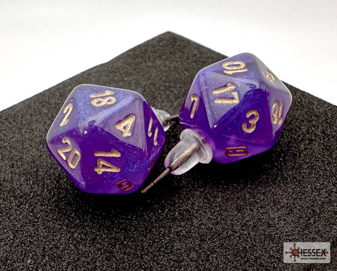 Náušnice Chessex Borealis Royal purple D20 - pecka - 54512