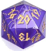 Barbarian 35mm Metal D20 Spin Down - Purple