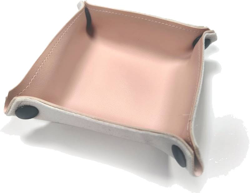 Rozkládací koženková miska cca 10 x 10 cm (10 barev) Barva: Starorůžová NENÍ HRA!