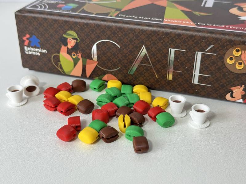 Café - zrnka a šálky