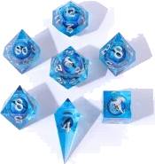 Always Watching Dragon's Eye Sharp Edge Resin Dice Set - Blue