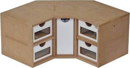 Rohový stojan a modul na barvy (5 zásuvek)