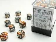 Dice Set Gemini Copper-Steal/White 12mm d6 (36x)