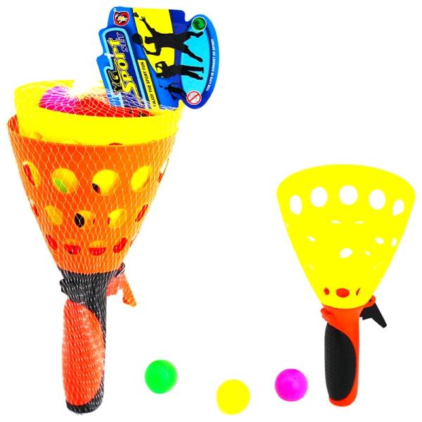 catch ball set 2 košíčky 20cm se 3 míčky