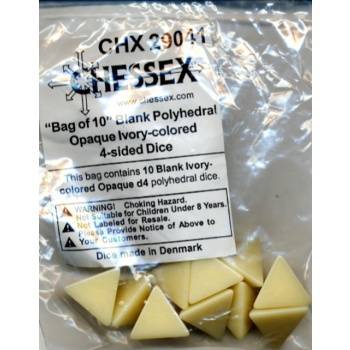 Sada 10 kostek D4 prázdná/blank - slonovinová - 29041