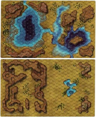 Herní podložka BettleTech: Savannah Large Lakes Battlemat