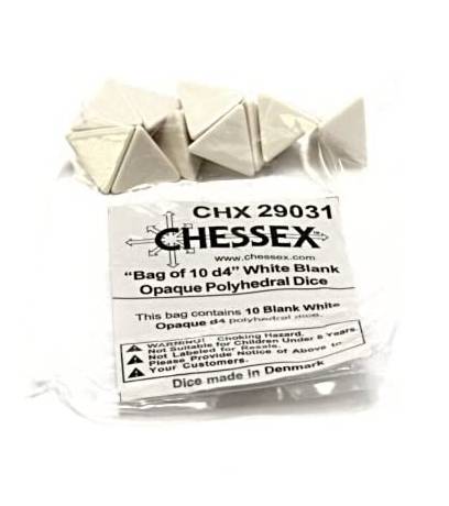 Sada 10 kostek D4 prázdná/blank - bílá - 29031