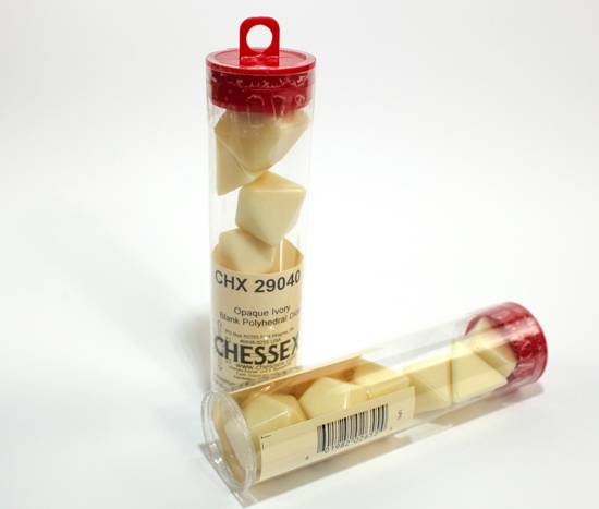 Sada 6 kostek prázdná/blank - slonovinová - 29040