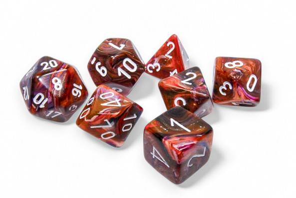 Sada 7 kostek Chessex - Festive Symphony / white - 27543