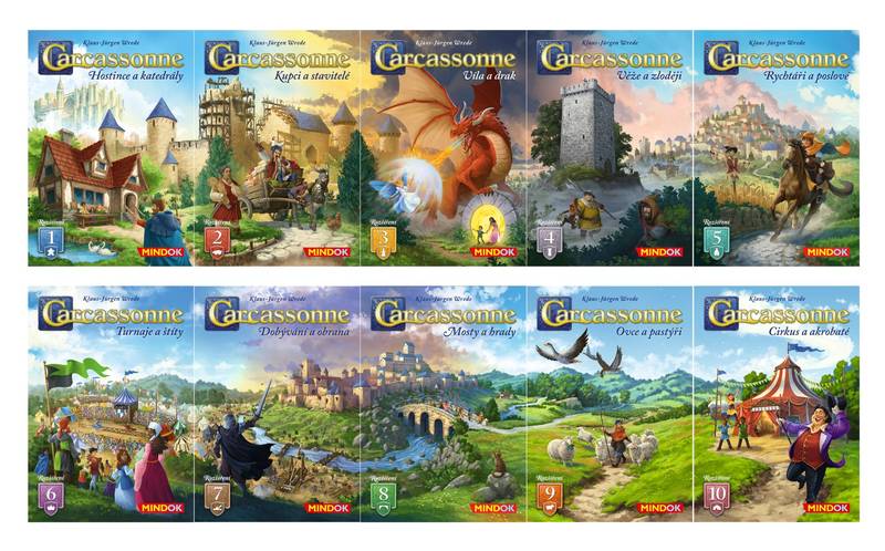 Carcassonne - výhodný set všech rozšíření 9 + 1 zdarma