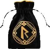 Runic Black & Golden Velour Dice Bag