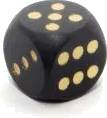 Dřevěná hrací kostka černá (zlaté tečky)