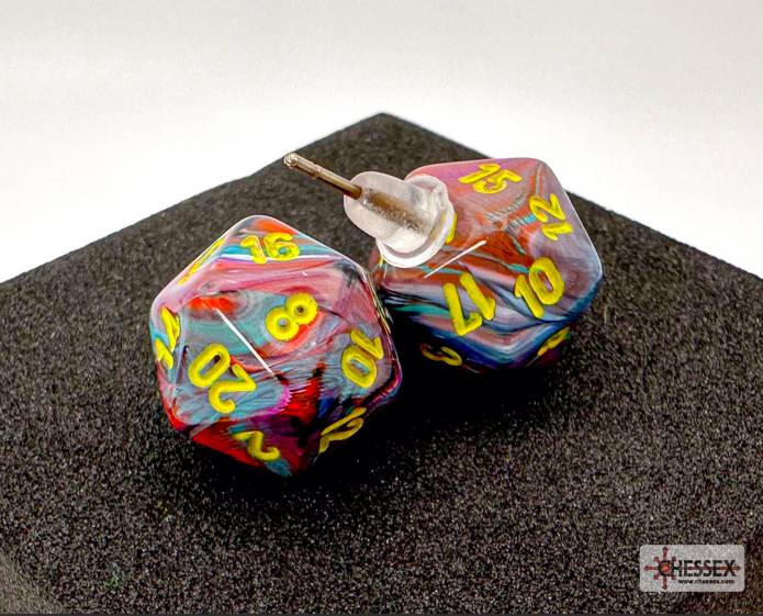 Náušnice Chessex Festive Mosaic D20 - pecka - 54507