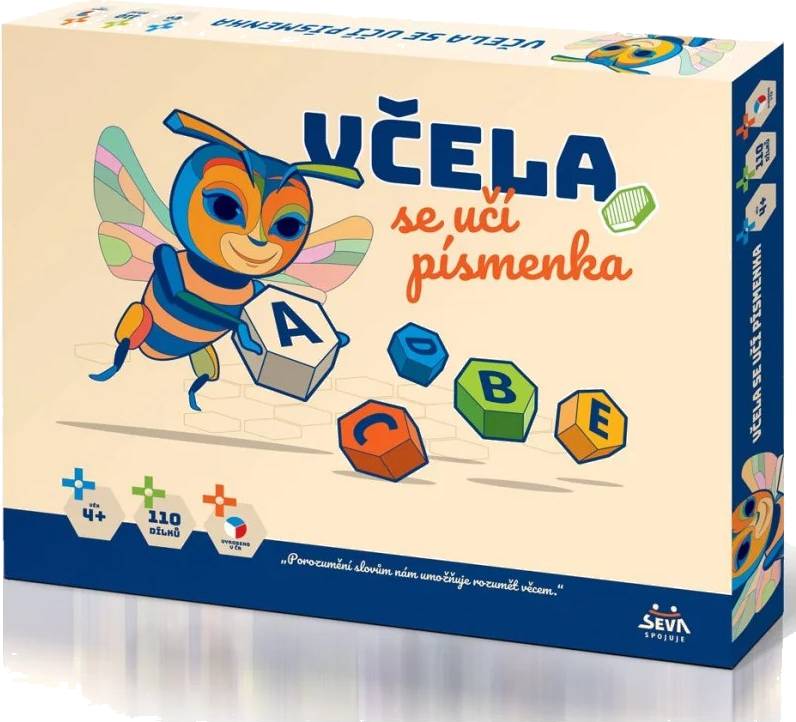 Mozaika včela se učí písmenka