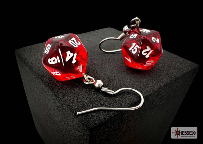 Náušnice Chessex Translucent Red D20 - 54201