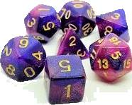 Dice Set Purple/Violet Galaxy (7)
