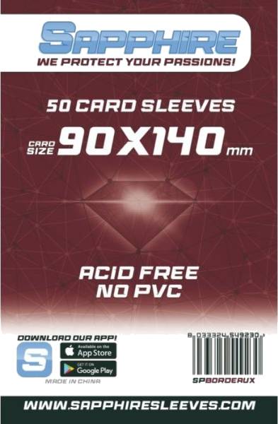 Obaly na karty Sapphire Bordeaux - 90 x 140 mm - 50 ks