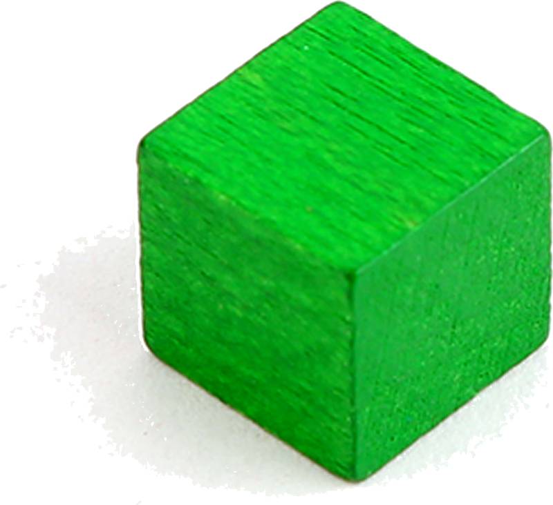 Dřevěné kostičky 10 mm - žetony (20 ks) Barva: Zelená