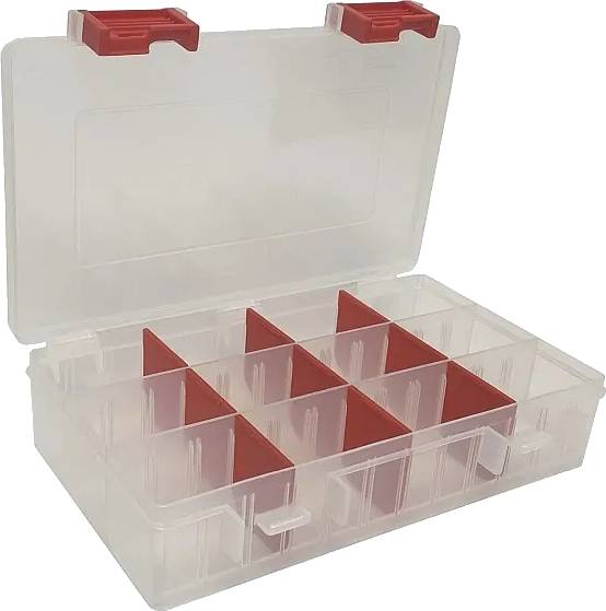 Plastový pořadač - Ideal Box L (transparentní/červená) NENÍ HRA!