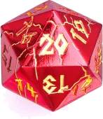 Barbarian 35mm Metal D20 Spin Down - Shiny Red
