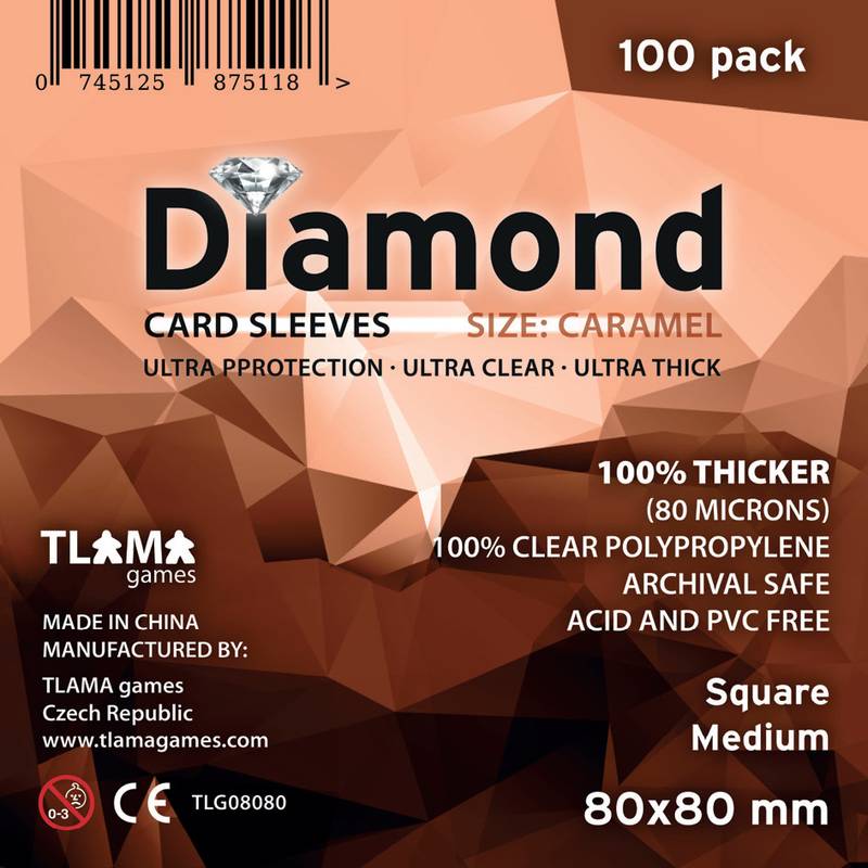 Obaly na karty Diamond Caramel: Square Medium (80x80 mm)
