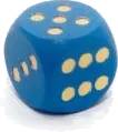 Dřevěná hrací kostka modrá (zlaté tečky)