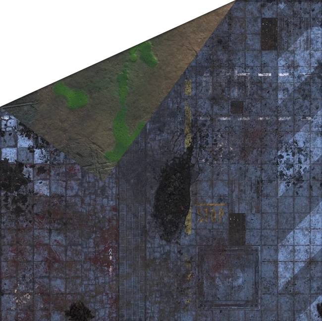 Oboustranná herní podložka 3'x3' (91,5 x 91,5 cm) - různé motivy Varianta: Cyberpunk and Toxic Badlands