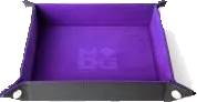 Velvet Folding Dice Tray (Purple) with Leather Backing