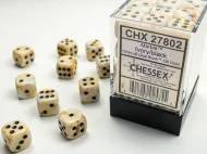 Dice Set Marble Ivory White/Black 12mm d6 (36x)
