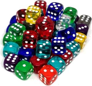 Kostka D6 16mm průhledná - 29126