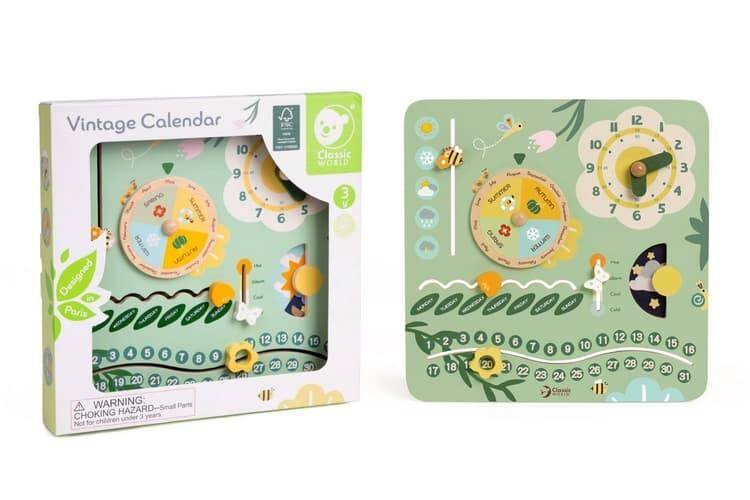 Kalendář dřevěný v anglickém jazyce