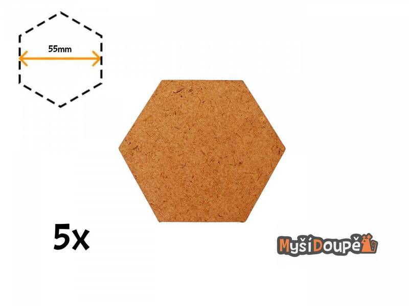 Podstavce hexové - 55mm NENÍ HRA!