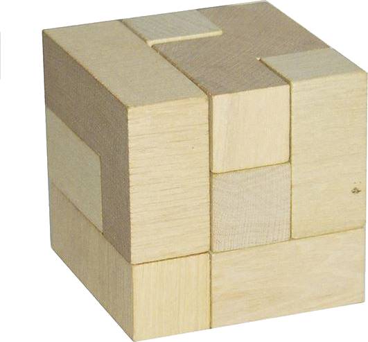 hlavolam kostka dřevo 6x6 cm