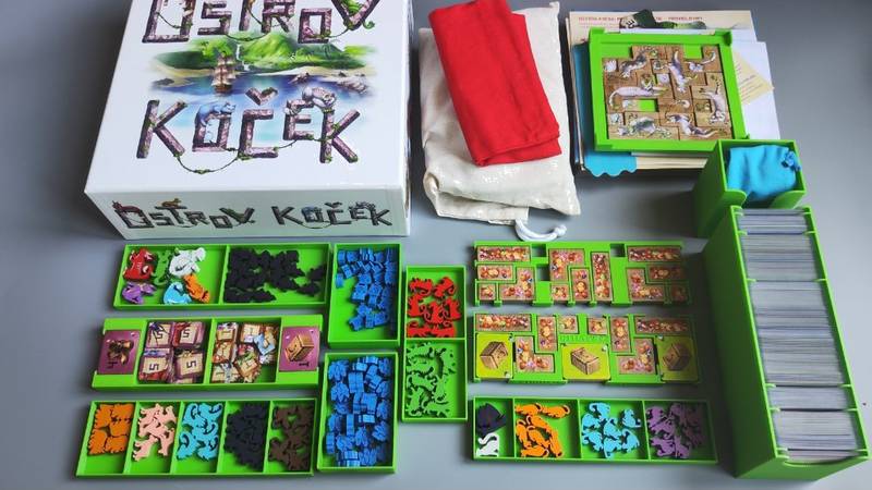 Insert: Ostrov koček + Pozdě, ale přede + Byly by ryby? + Koťata a jiná stvoření (černá, 0084) NENÍ HRA! Insert pro hru Ostrov koček