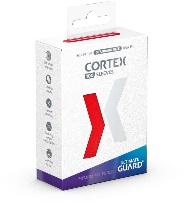 obaly na karty - Cortex Sleeves Standard Size Red 100 ks