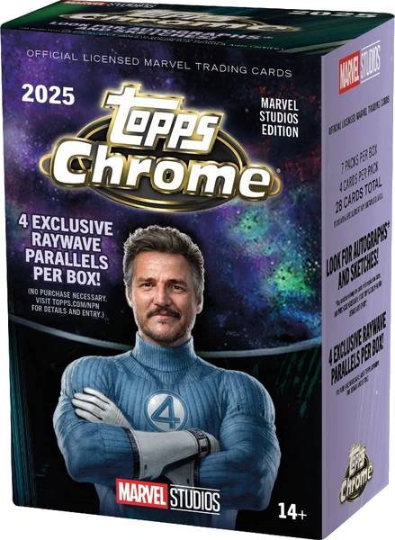Sběratelské karty Topps 2025 Marvel Studios Chrome Value Box