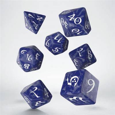Sada 7 kostek classic dice set modrá/bílá - SCLE12