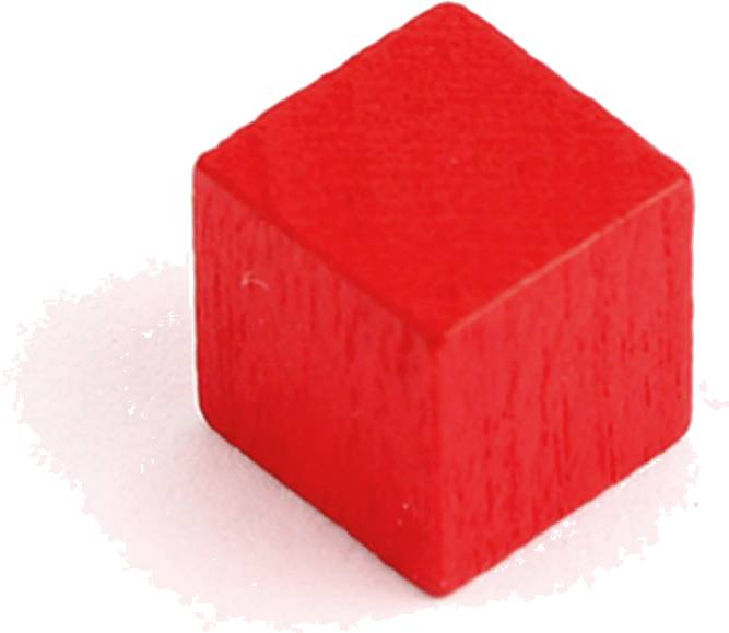 Dřevěné kostičky 10 mm - žetony (20 ks) Barva: Červená