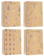 Kraftová taška vánoční se zlatou ražbou (S)